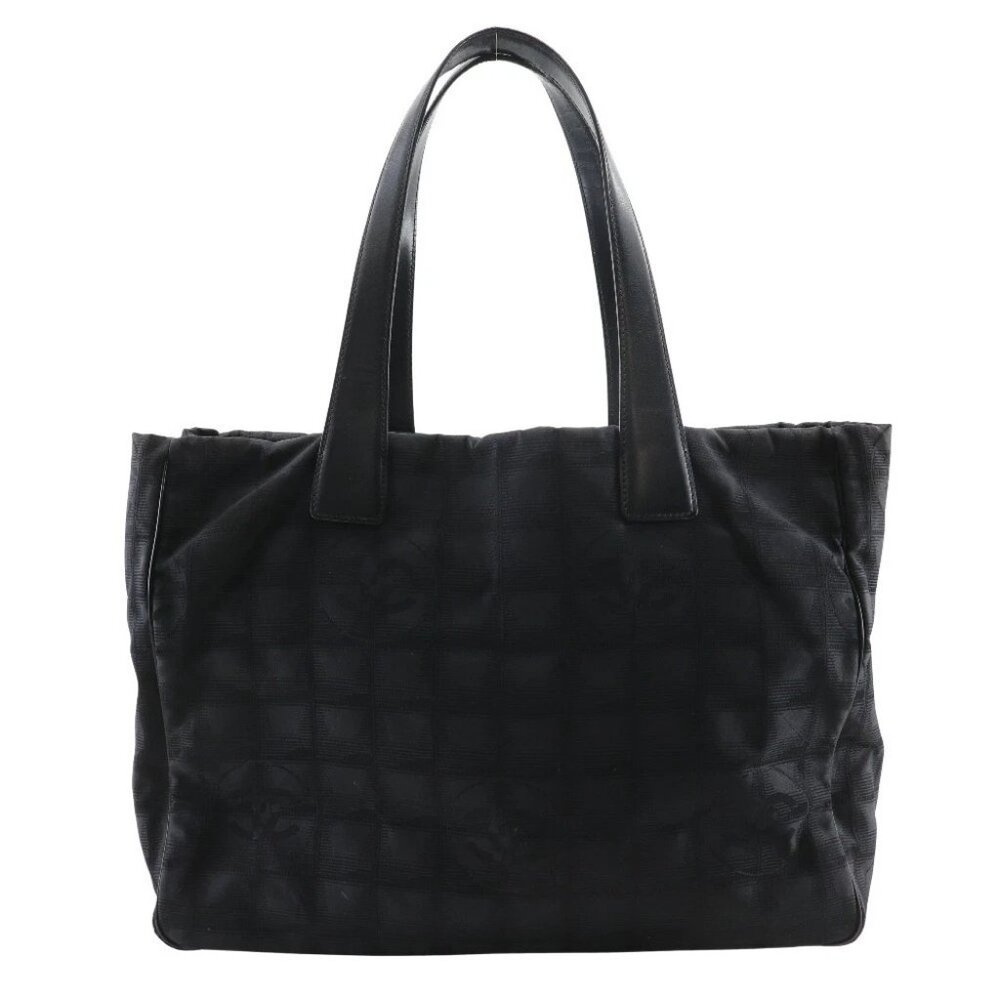 CHANEL Tote MM Tote Bag A15991 New travel line black Nylon canvas Women